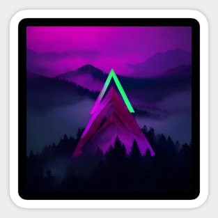 Neon Dreamscape: A Vision of a Colorful World Sticker